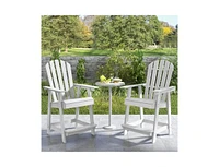 Hdpe Patio Chair with Armrest and Footrest for Indoor Outdoor