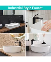 Aquaterior Matte Black Single Handle Bathroom Sink Faucet Rv Lavatory Mixer Tap 2 Pack