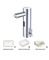 Yescom Automatic Sensor Bathroom Faucet 1 Hole Touchless Hot & Cold Undermount Sink Mixer Tap Chr