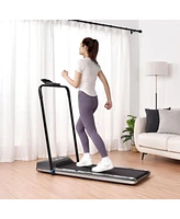 Yescom 1100W Folding Electric Treadmill Portable Power Motorized Machine Running Gym Fitness Black