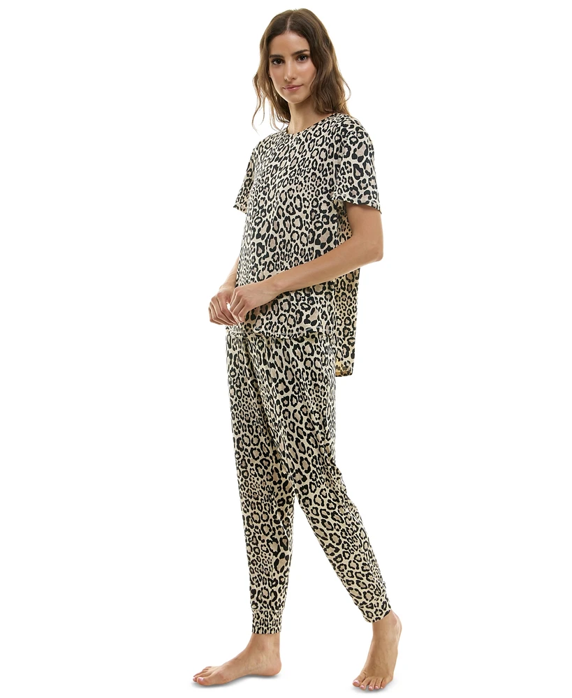 Jaclyn Intimates Women's 2-Pc. Printed Jogger Pajamas Set