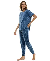 Jaclyn Intimates Women's 2-Pc. Printed Jogger Pajamas Set