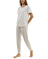 Jaclyn Intimates Women's 2-Pc. Printed Jogger Pajamas Set