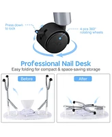 Byootique Portable Folding Manicure Nail Table Station Salon Desk Vented Beauty Spa