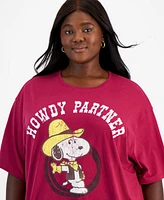 Grayson Threads, The Label Trendy Plus Howdy Snoopy Short-Sleeve T-Shirt