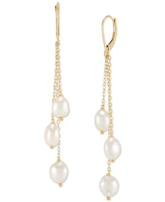 Honora Cultured Freshwater Baroque Pearl (6-7mm) Strand Drop Earrings in 10k Gold