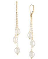 Honora Cultured Freshwater Baroque Pearl (6-7mm) Strand Drop Earrings in 10k Gold