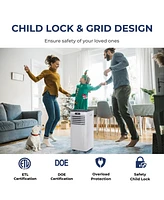 Vebreda 10000 Btu 4-in-1 Portable Air Conditioner with Dehumidifier and Fan Mode