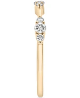 Diamond Tri-Cluster Narrow Stack Band (1/4 ct. t.w.) 10k Gold, Created for Macy's