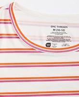 Epic Threads Girls Emily Striped Stretch Knit Top, Created for Macy's