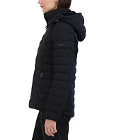 Nautica Women's Faux-Fur-Trim Hooded Packable Puffer Coat