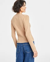 On 34th Women's V-Neck Ribbed Cardigan, Created for Macy's