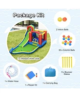 Inolait Inflatable Kid Bounce House Slide Climbing Splash Park Pool Jumping Castle Without Blower