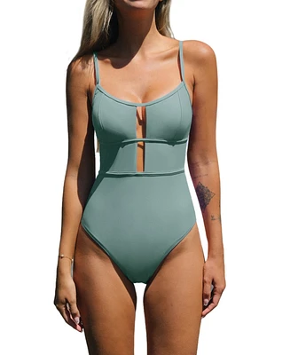 Cupshe Women's Cutout Tie Back One Piece Swimsuit