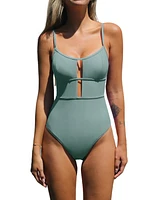 Cupshe Women's Cutout Tie Back One Piece Swimsuit