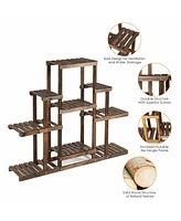 6-Tier Flower Wood Stand Plant Display Rack Storage Shelf