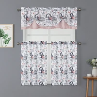Kate Aurora Rooster Toile Complete 3 Pc CafA Kitchen Curtain Tier And Valance Set - 56 in. W x 36 L, Blue