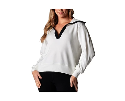 Tavi Women's Cozy Collared Sweatshirt Ebony