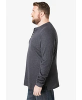 KingSize Men's Waffle-Knit Thermal Henley Tee