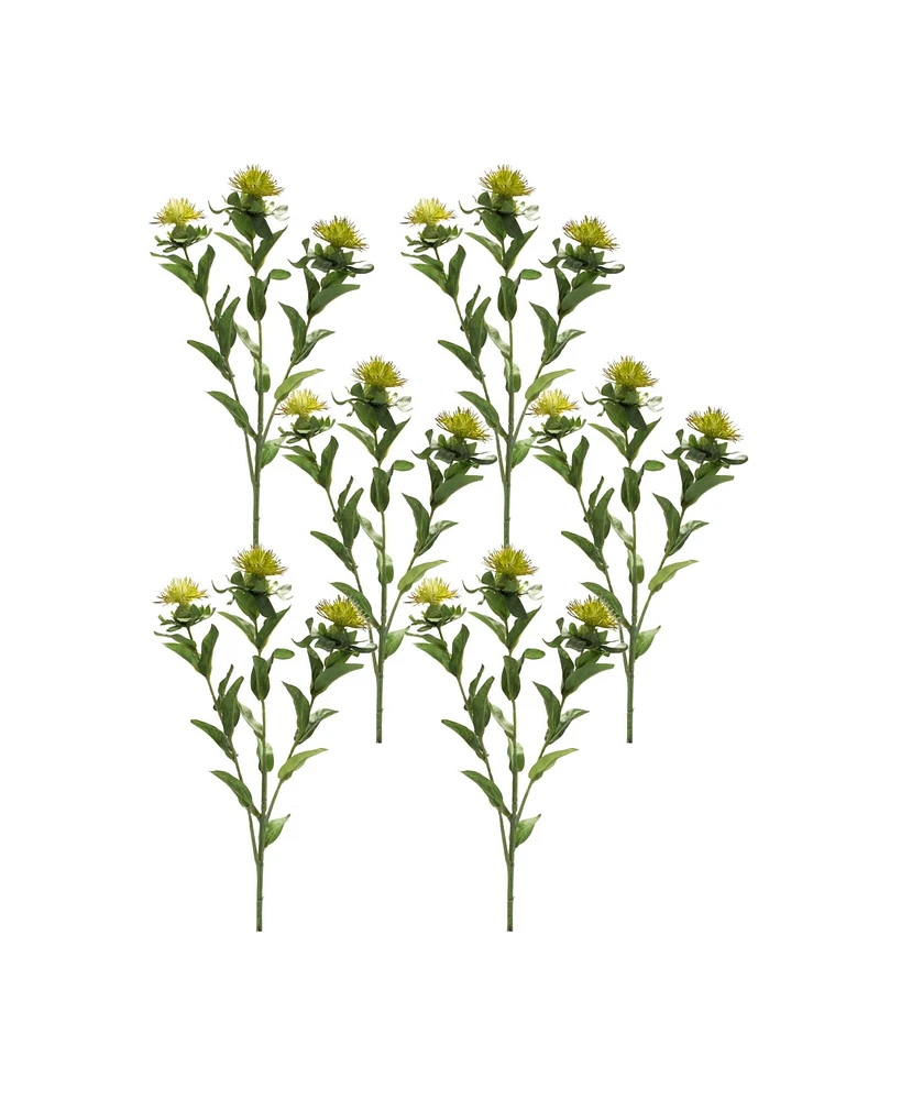 Slickblue Green Thistle Floral Spray (Set of 6)