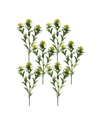 Slickblue Green Thistle Floral Spray (Set of 6)