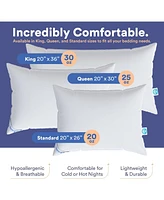 Continental Bedding Luxury Down Pillows Queen Size Set of 2 - 550FP Soft