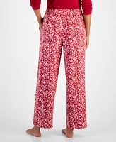 Charter Club Women's Soft Knit Printed Pajama Pants, Created for Macy's