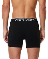 Lacoste Men's Regular Fit Logo Waistband Boxer Briefs, Pack of 3