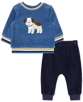 Little Me Baby Boys Velour Sweatshirt & Pants Set