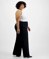 I.n.c. International Concepts Plus Wide-Leg Ponte-Knit Pants, Created for Macy's