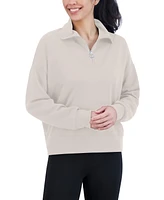 Sage Collective Women's 1/2 Zip Funnel Neck Scuba Pullover Sweatshirt