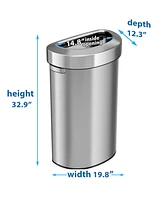 iTouchless Stainless Steel Semi-Round Open Top Trash Can