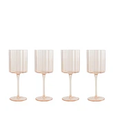 Jeanne Fitz Scalloped Rim Fluted Wine Glass, Set of 4