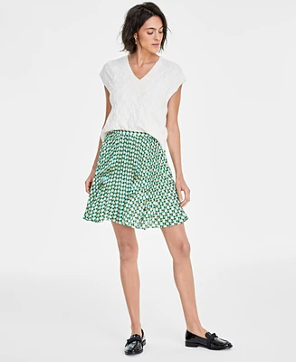 On 34th Women's Pleated Pull-On Mini Skirt, Created for Macy's