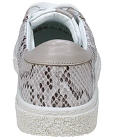 Cools 21 Women's Charlee Snakeskin Two-Tone Star Motif Lace Up Sneakers