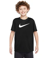 Nike Big Kids' Legend Swoosh-Logo Crewneck Dri-fit T-Shirt