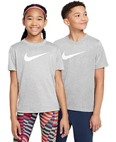 Nike Big Kids' Legend Swoosh-Logo Crewneck Dri-fit T-Shirt