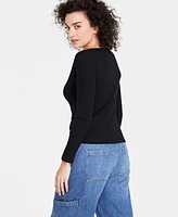 On 34th Women's Long-Sleeve Boatneck Ribbed Top, Created for Macy's