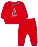 Little Me Baby Girls My 1st Christmas Tree Sweatshirt & Pants Set