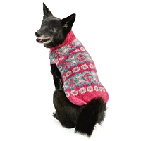 Chilly Dog Xs Rose Alpaca Fairlsle Dog Sweater