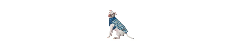 Chilly Dog Xs Teal Alpaca Fairisle Dog Sweater