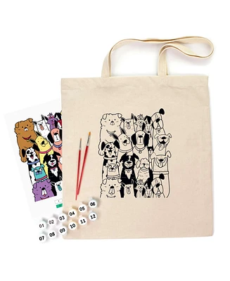 Rosa ROSATalent: Eco-Friendly Cotton Ecobag Coloring Kit – Dogs Design (220 Gsm, 38x42 cm) - Assorted Pre