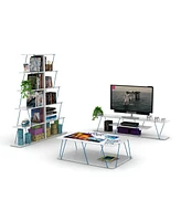 Streamdale Furniture Modern 5 Tier Ladder Bookshelf Organizers, Narrow Bookshelf For Small Spaces