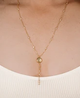 Ettika Polished Pebble Crystal Chain Lariat