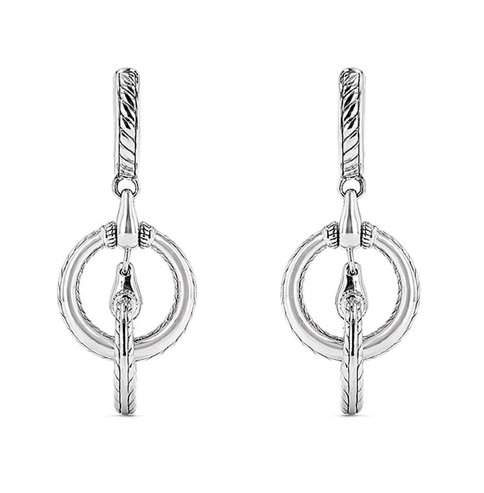 Judith Ripka Vienna Double Drop Huggie Hoop Earrings