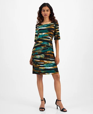 Connected Petite Zig-Zag-Print Dress