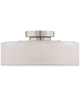 Possini Euro Design Modern Ceiling Light Flush-Mount Fixture 12 1/2" Wide Satin Nickel 2