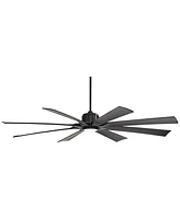 70" Defender Modern Large Indoor Outdoor Ceiling Fan with Led Light Remote Control Matte Black Damp Rated for Patio Exterior House Home Porch Gazebo G