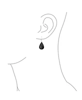 Bling Jewelry Large Flat Pear Shaped Black Onyx Teardrop Dangle Lever back Earrings Sterling Silver