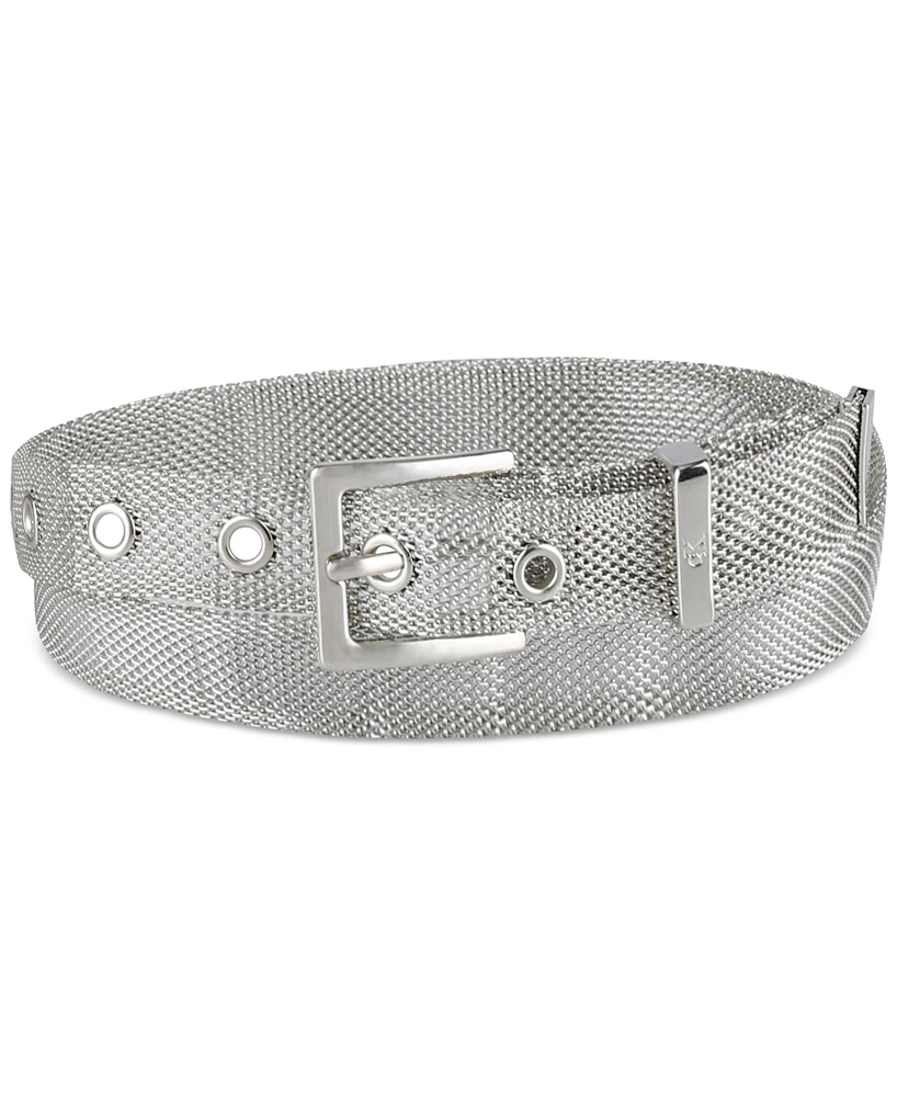 Calvin Klein Women's Thin Minimalist Metallic Mesh Dress Belt